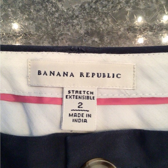 BANANA REPUBLIC Navy Blue Cotton Stretch Pants - US 2 - Picture 3 of 4